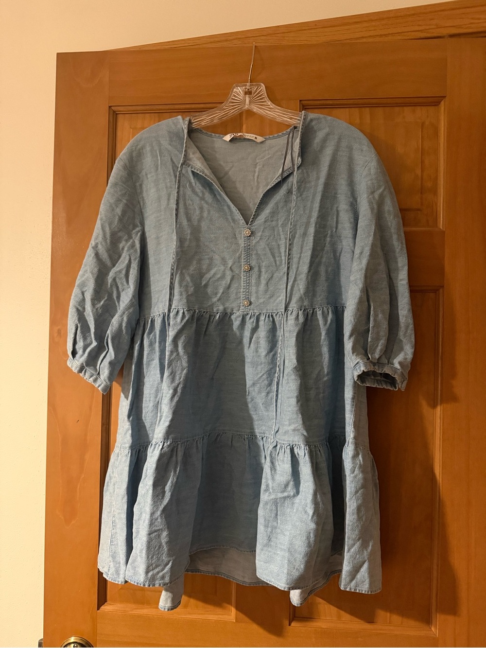 Light Blue Tiered Tunic Top